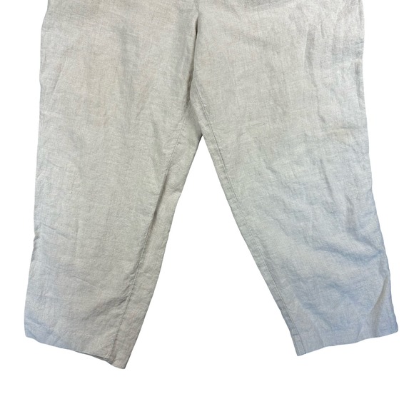 J.Jill Linen Pants Womens Large Beige Elastic Waist Relaxed Minimal Trendy - Picture 3 of 11